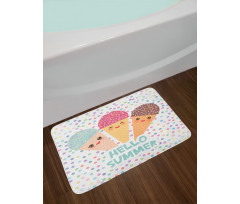 Ice Cream Cone with Dots Bath Mat