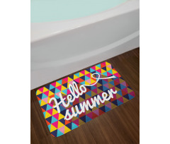 Retro Triangles Hello Summer Bath Mat