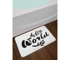 Brush Lettering Hello World Bath Mat