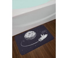 Hello Moon Astronaut Rocket Bath Mat