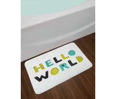 Boys Hello World Polka Dots Bath Mat