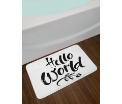 Hello World Tree and Words Bath Mat