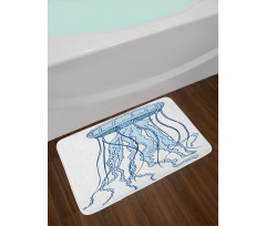 Exotic Sea Creature Retro Bath Mat