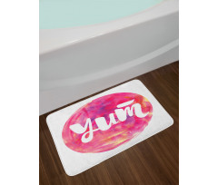 Wording on Watercolor Round Bath Mat