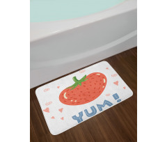 Lettering with a Strawberry Bath Mat