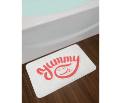 Simplistic Monotone Wording Bath Mat