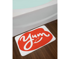 Smiling and an Emoji Wording Bath Mat