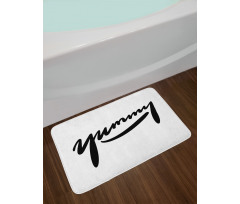 Monochrome Plain Typography Bath Mat