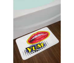 Woman Lips Wording Pop Artwork Bath Mat