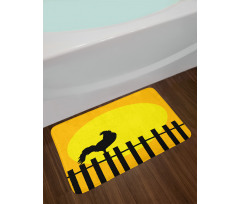 Rooster Silhouette Sunrise Bath Mat