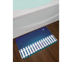 Starry Night with Crescent Bath Mat