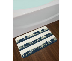 Farm Grazing Cows and Bulls Bath Mat