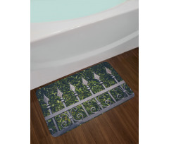 Outdoor Garden Fence Photo Bath Mat