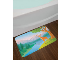 Deer Mountain Landscape Bath Mat