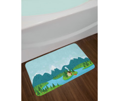 Rural Home Mountains Bath Mat