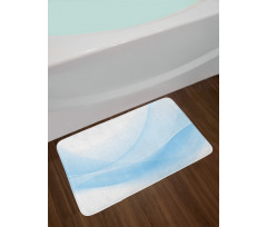 Flowing Wavy Effect Print Bath Mat