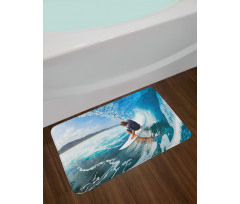 Coastal Surfing on Waves Bath Mat