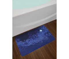 Abstract Starry Night Moon Bath Mat