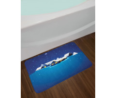 Snowy Small Town Cozy Home Bath Mat