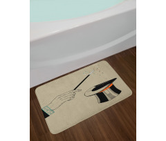 Magician Magic Wand and Hat Bath Mat