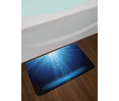 Star Night Vibrant Blue Tones Bath Mat