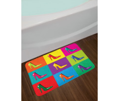 Colorful Shoes Pop Art Bath Mat