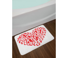 Heart Shoe Silhouettes Bath Mat