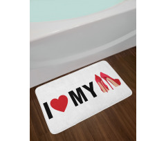 I Love My Shoes Heart Bath Mat