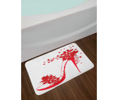 Shoe Butterflies Flowers Bath Mat