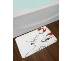 Fashion Lettering Legs Bath Mat