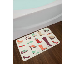 Flat and High Heel Shoes Bath Mat