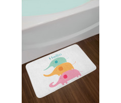 Stacked Animals Hello Bath Mat