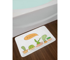 Home Plants in Smiling Pots Bath Mat