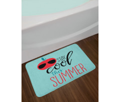 Apple with Sunglasses Bath Mat