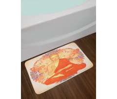 Oriental Calmness Figure Bath Mat