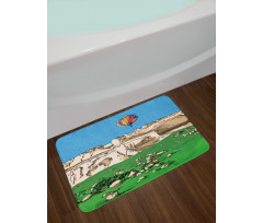 Mountains and Air Balloon Bath Mat