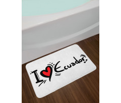 I Heart Ecuador Typography Bath Mat