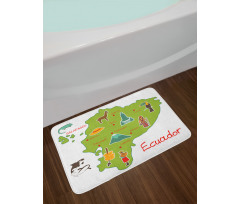 Infographic Map Landmarks Bath Mat