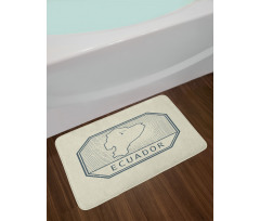 Retro Design Country Map Bath Mat