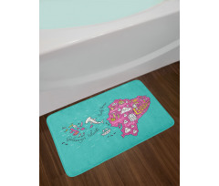 Doodle Map Main Bath Mat