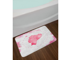 Map with Plane Bath Mat