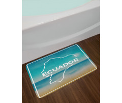 White Frame Blurred Beach Bath Mat