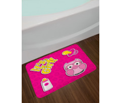 Girl Baby Owl Bottle Bath Mat