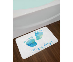 Baby Boy Footprints Bath Mat