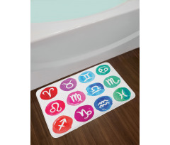 Watercolor Effect Rounds Bath Mat