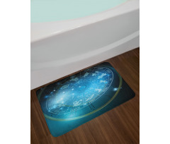 Horoscope Wheel Astrology Bath Mat