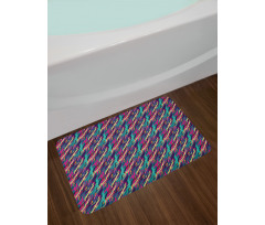 Wavy Diagonal Look Stripes Bath Mat