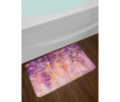 Watercolor Wisteria Blooms Bath Mat