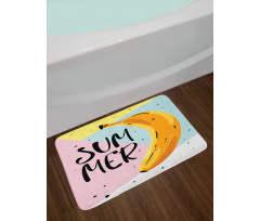 Banana on Pastel Geometric Bath Mat