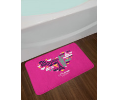 Traveling European Landmarks Bath Mat